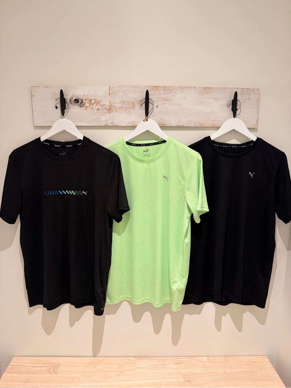 Puma Men's Short Sleeve Tee Duo - Black & Neon Green